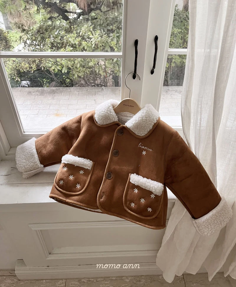 Momo Ann - Korean Children Fashion - #childofig - Flower Shearling Jacket