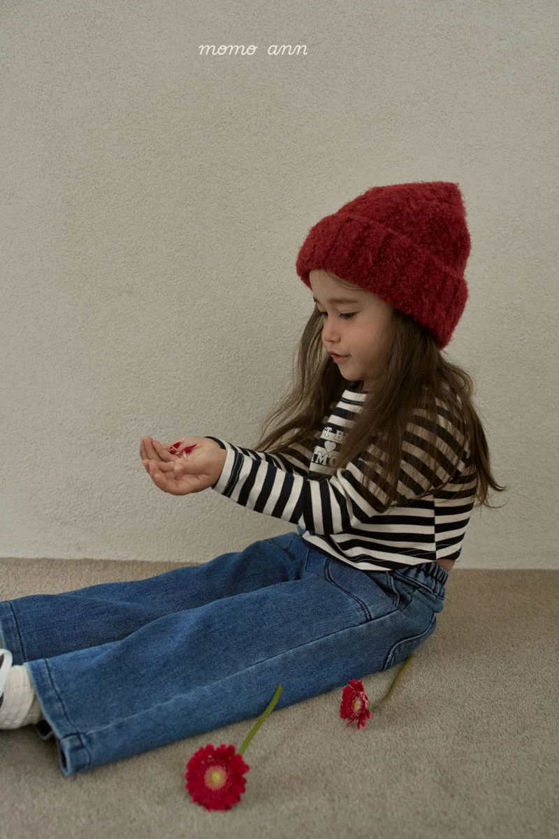 Momo Ann - Korean Children Fashion - #childofig - Brushed Wide Denim Pants - 3