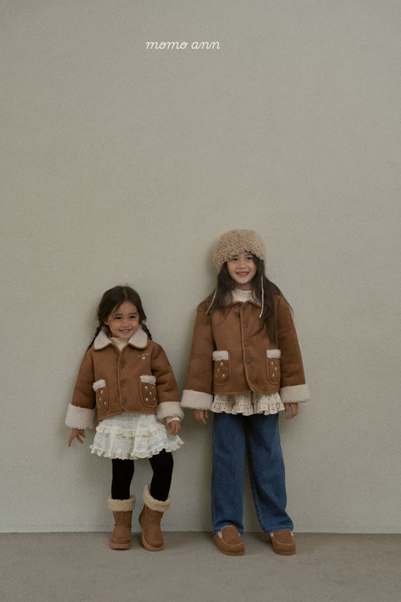 Momo Ann - Korean Children Fashion - #fashionkids - Flower Shearling Jacket - 5