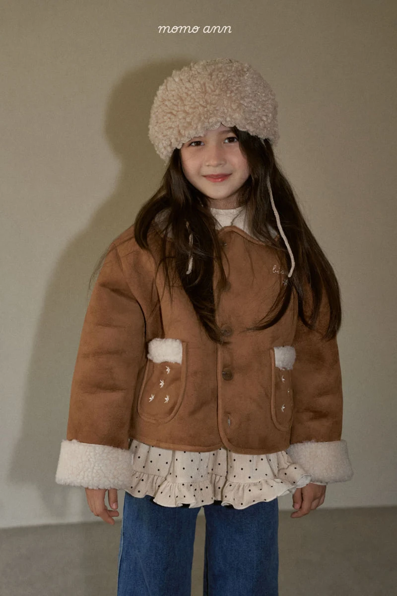 Momo Ann - Korean Children Fashion - #kidsstore - Flower Shearling Jacket - 7