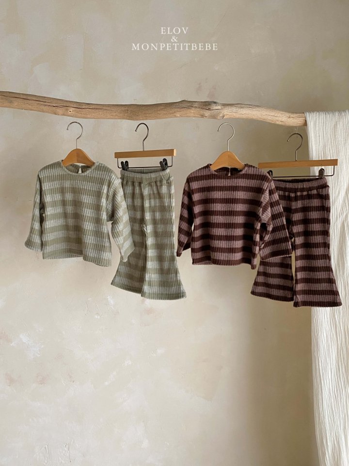 Mon Petit Bebe - Korean Baby Fashion - #babyboutique - Rose Stripe Set