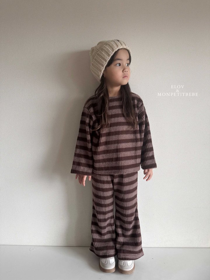 Mon Petit Bebe - Korean Baby Fashion - #babyboutiqueclothing - Rose Stripe Set - 3