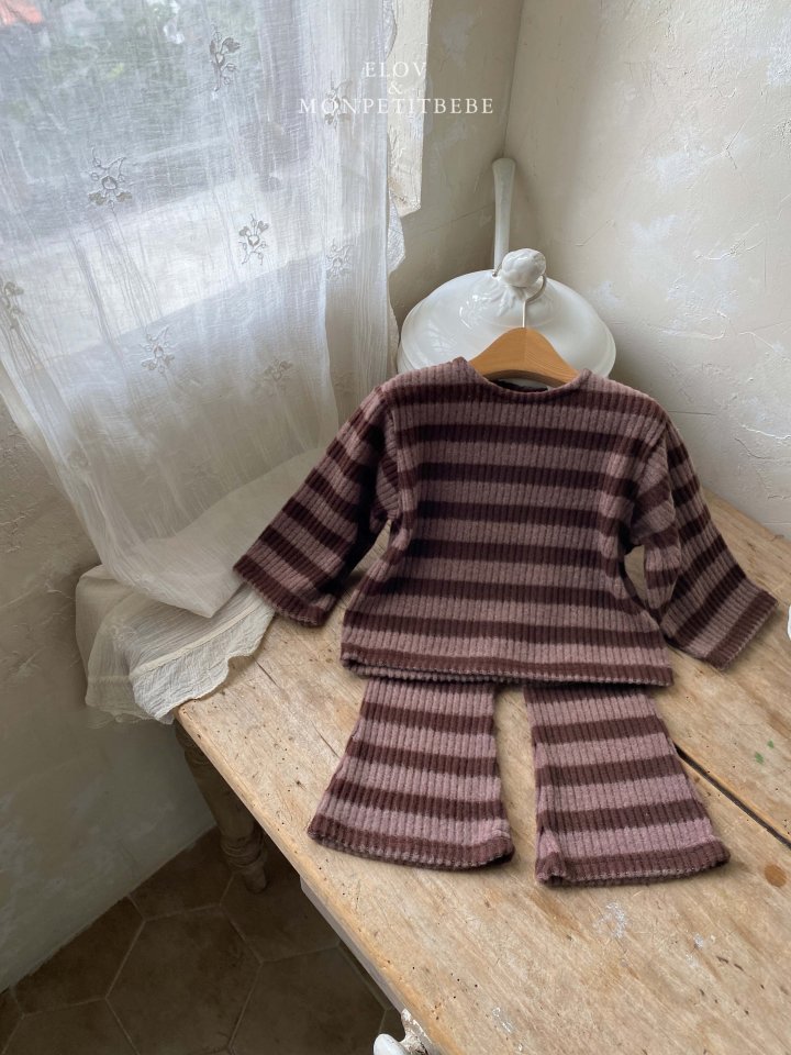 Mon Petit Bebe - Korean Baby Fashion - #babyfashion - Rose Stripe Set - 5