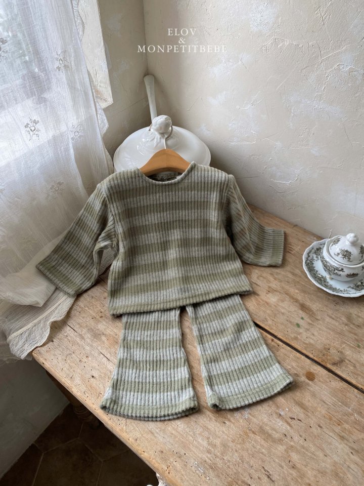 Mon Petit Bebe - Korean Baby Fashion - #babyfever - Rose Stripe Set - 6
