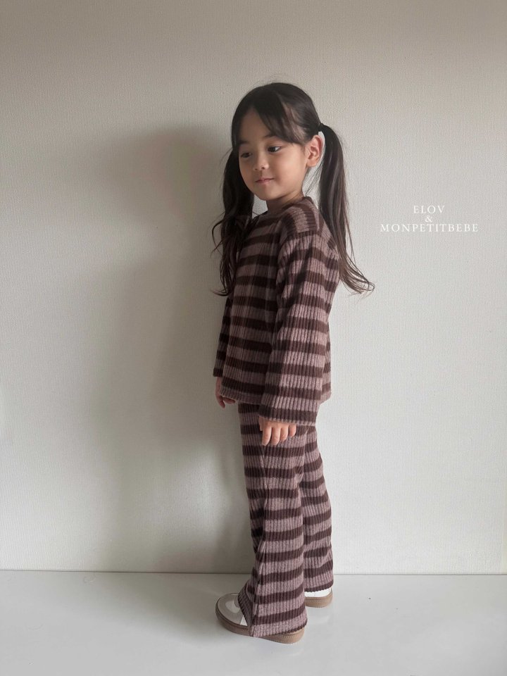 Mon Petit Bebe - Korean Baby Fashion - #babygirlfashion - Rose Stripe Set - 7