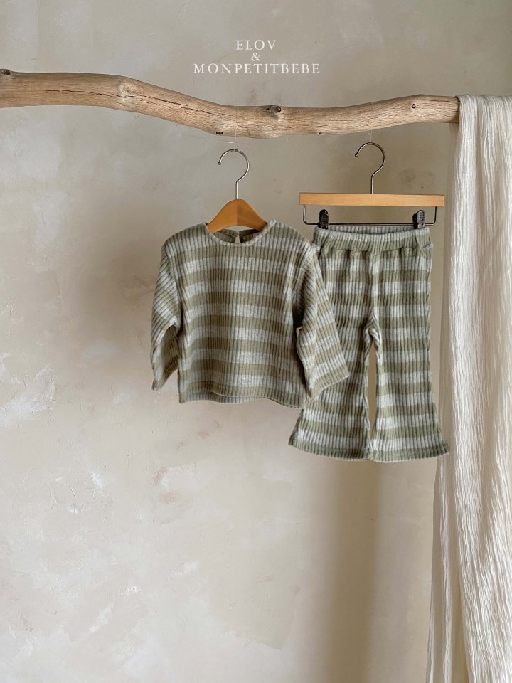 Mon Petit Bebe - Korean Baby Fashion - #babyootd - Rose Stripe Set - 10