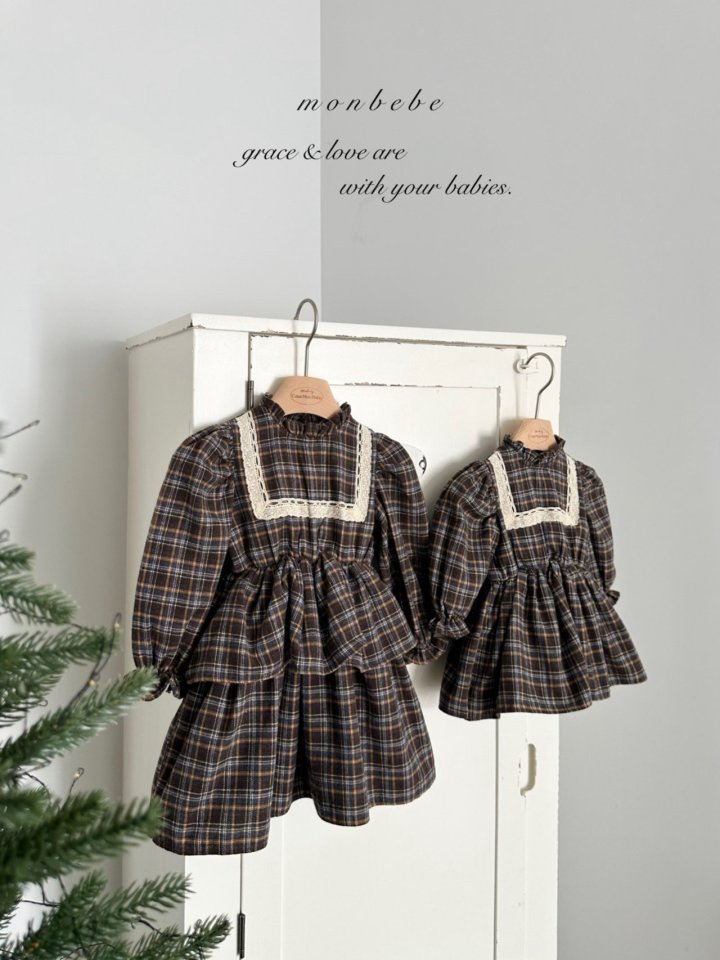 Monbebe - Korean Baby Fashion - #babyootd - Lope Check Suit - 2