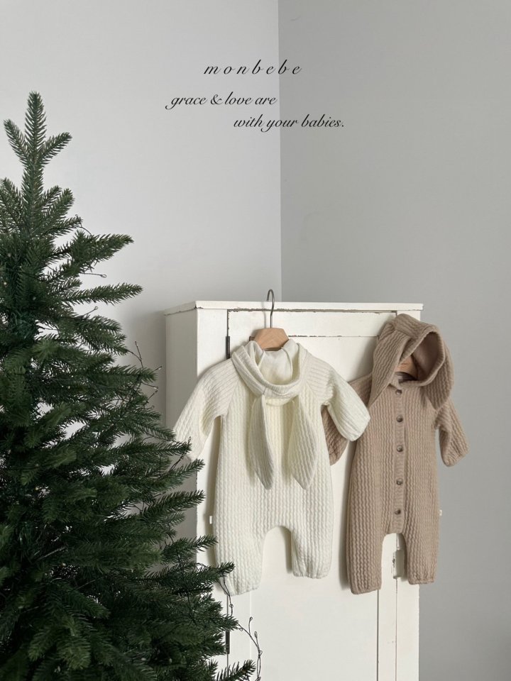 Monbebe - Korean Baby Fashion - #babyoutfit - Bunny Knit Suit