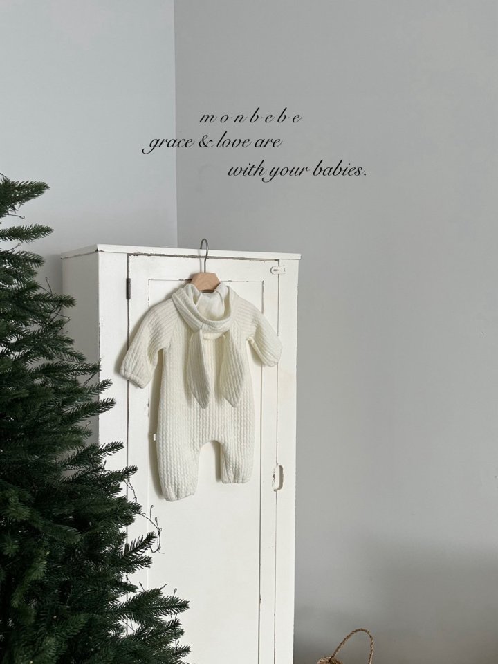 Monbebe - Korean Baby Fashion - #babyoutfit - Bunny Knit Suit - 2