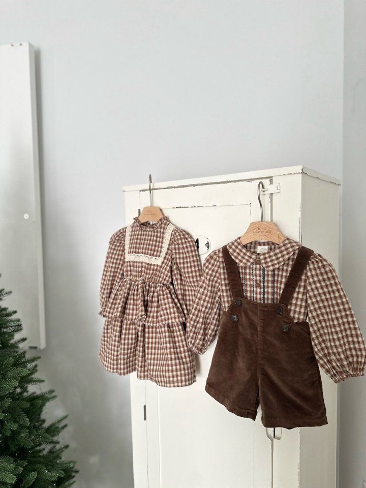 Monbebe - Korean Baby Fashion - #babywear - Lope Check One-piece - 6