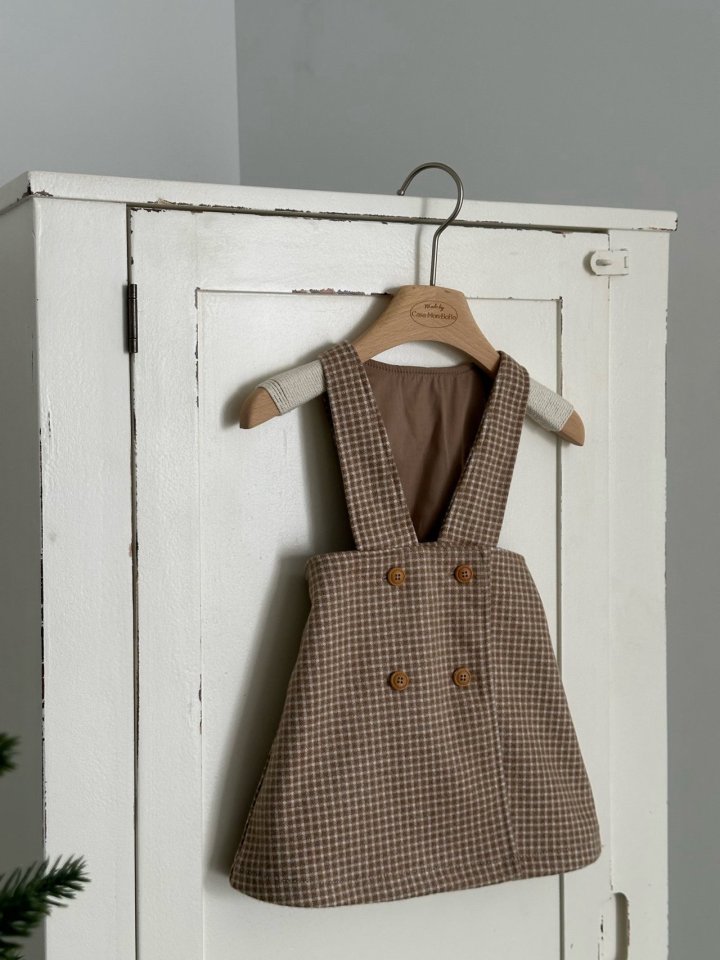 Monbebe - Korean Baby Fashion - #babywear - Window Check One-piece - 7