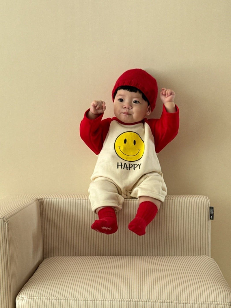 Moran - Korean Baby Fashion - #babyboutique - Fleece Smile Suit
