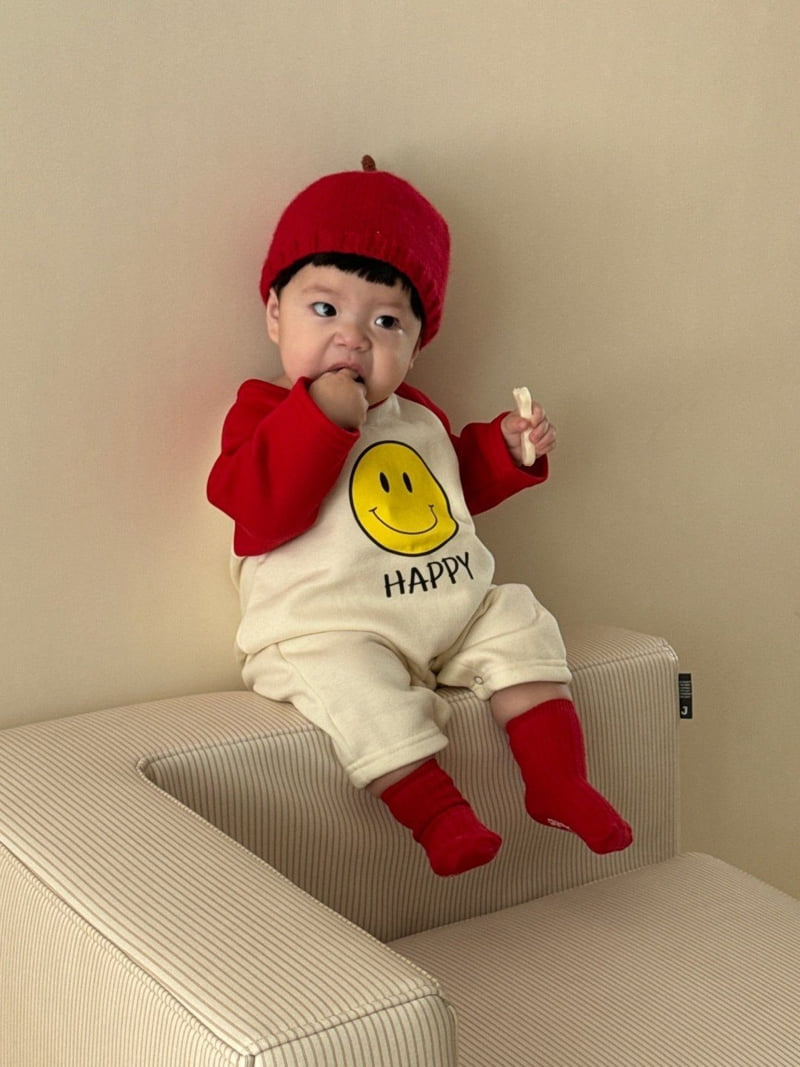 Moran - Korean Baby Fashion - #babyfever - Fleece Smile Suit - 5
