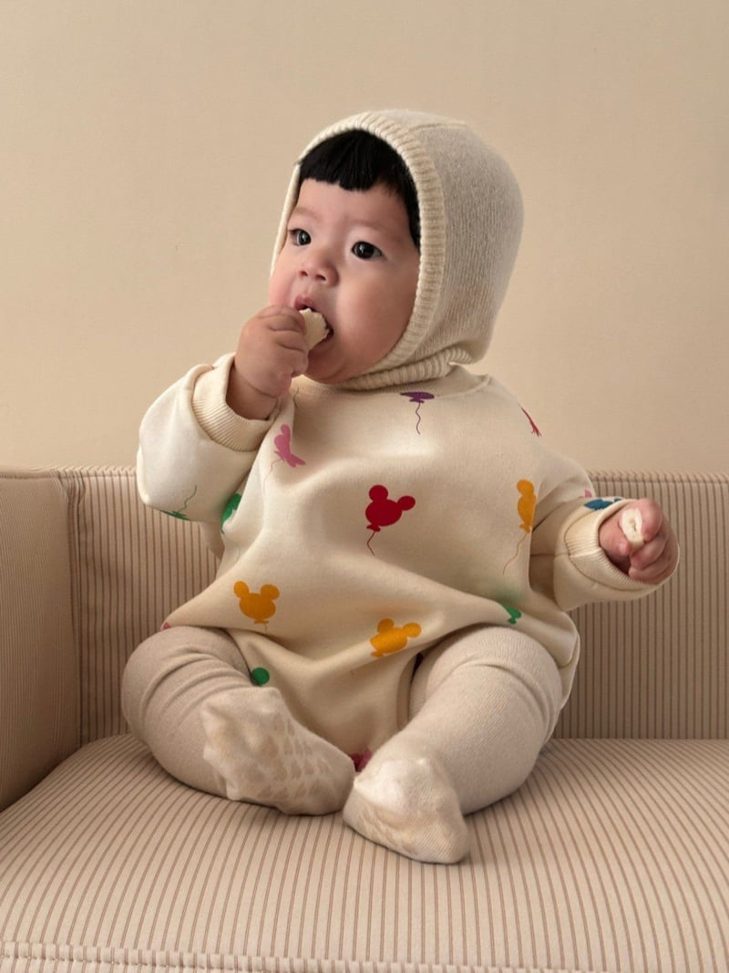 Moran - Korean Baby Fashion - #babygirlfashion - Fleece Balloon Suit - 2
