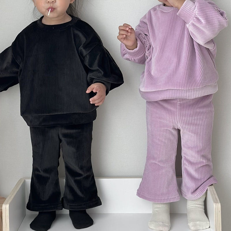 Moran - Korean Children Fashion - #Kfashion4kids - Soft Bootcut Top Bottom Set