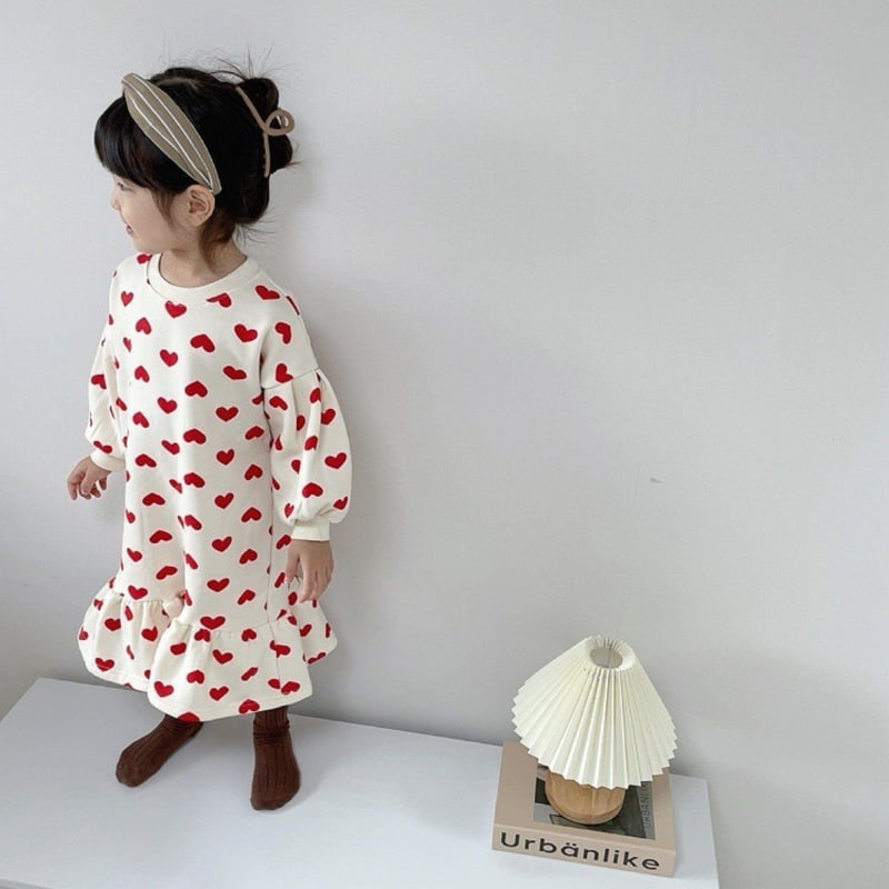 Moran - Korean Children Fashion - #kidzfashiontrend - Heart Fleece One-piece - 4