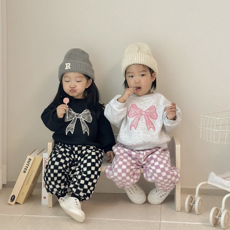 Moran - Korean Children Fashion - #kidzfashiontrend - Fleece Ribbon Sweatshirt - 4