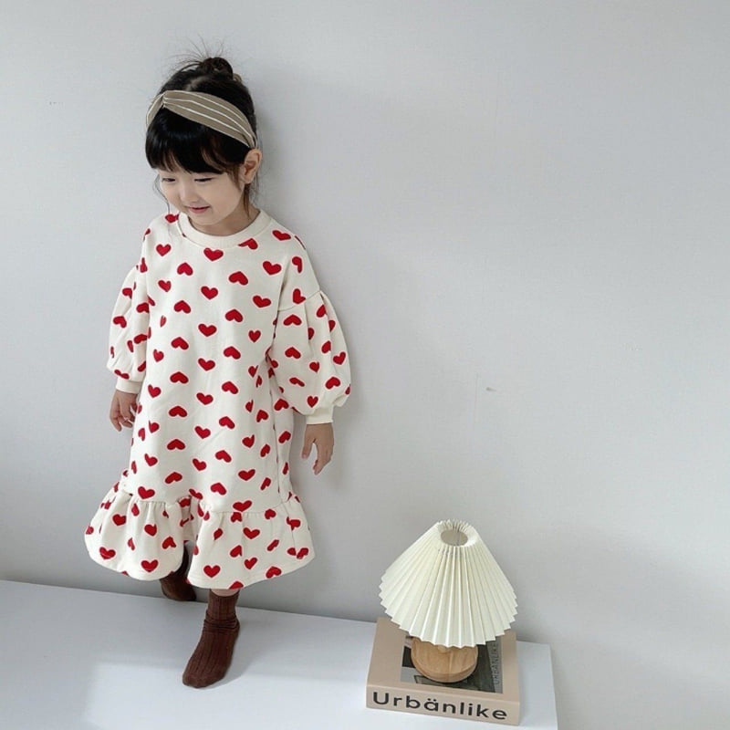 Moran - Korean Children Fashion - #childofig - Heart Fleece One-piece - 12