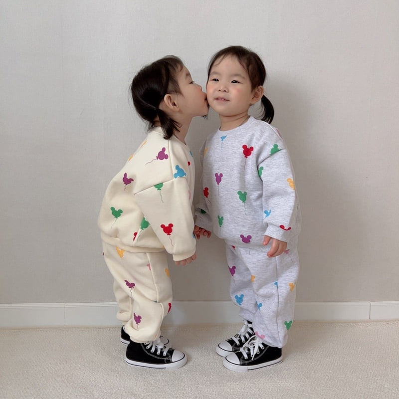 Moran - Korean Children Fashion - #childrensboutique - Fleece Balloon Top Bottom Set - 5