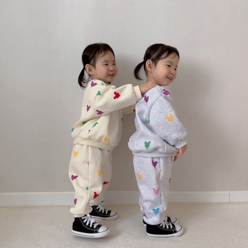 Moran - Korean Children Fashion - #designkidswear - Fleece Balloon Top Bottom Set - 6