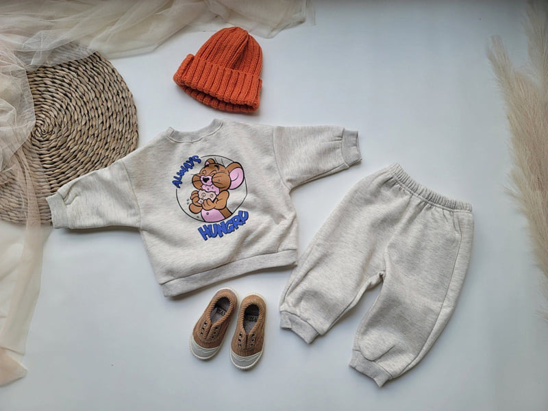 Moran - Korean Children Fashion - #discoveringself - Fleece Cheese Top Bottom Set - 10
