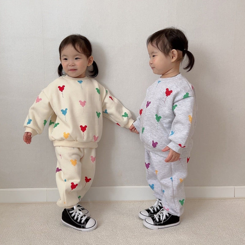 Moran - Korean Children Fashion - #discoveringself - Fleece Balloon Top Bottom Set - 7
