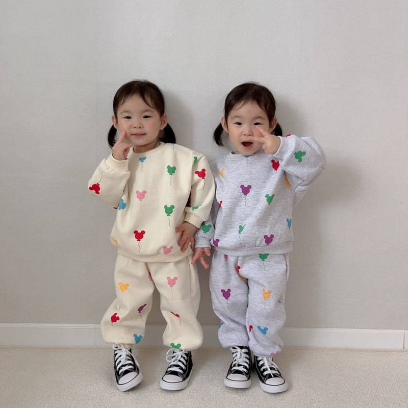 Moran - Korean Children Fashion - #fashionkids - Fleece Balloon Top Bottom Set - 8