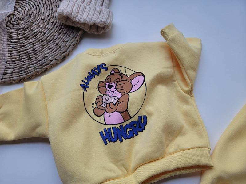 Moran - Korean Children Fashion - #kidsshorts - Fleece Cheese Top Bottom Set - 12