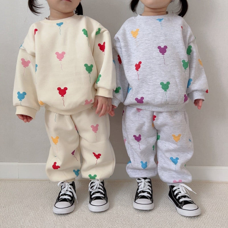 Moran - Korean Children Fashion - #kidsshorts - Fleece Balloon Top Bottom Set - 9