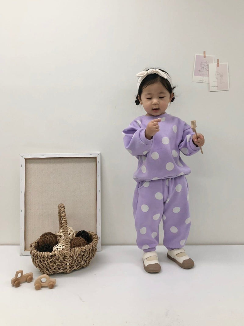Moran - Korean Children Fashion - #kidsshorts - Fleece Bubble Top Bottom Set - 2