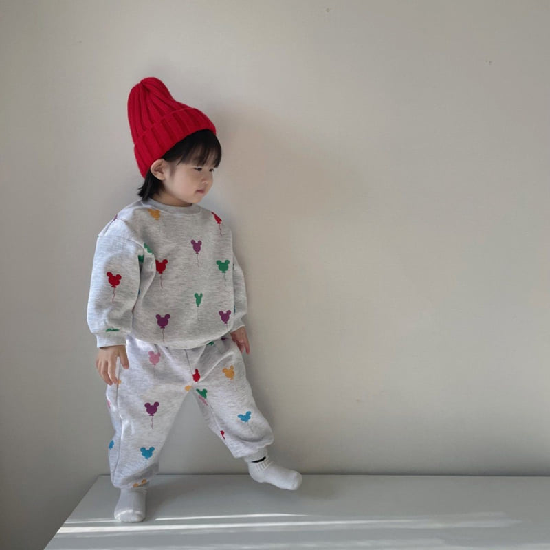 Moran - Korean Children Fashion - #kidsstore - Fleece Balloon Top Bottom Set - 10