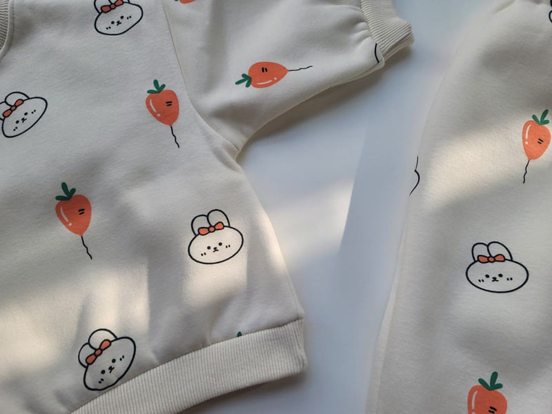 Moran - Korean Children Fashion - #kidsshorts - Fleece Carrot Balloon Top Bottom Set - 4