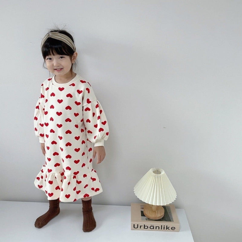 Moran - Korean Children Fashion - #kidzfashiontrend - Heart Fleece One-piece - 3