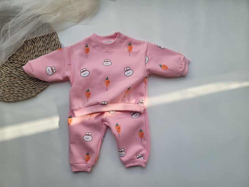 Moran - Korean Children Fashion - #kidzfashiontrend - Fleece Carrot Balloon Top Bottom Set - 5