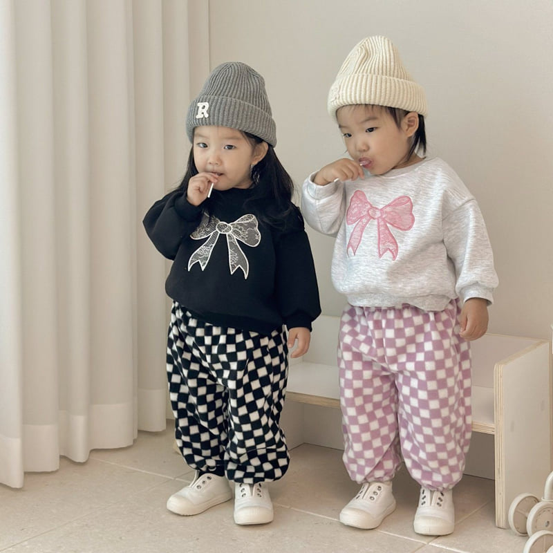 Moran - Korean Children Fashion - #kidzfashiontrend - Fleece Ribbon Sweatshirt - 3