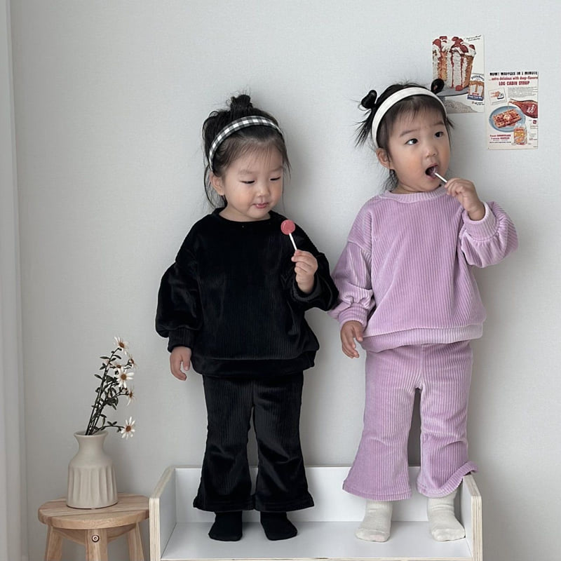 Moran - Korean Children Fashion - #littlefashionista - Soft Bootcut Top Bottom Set - 2