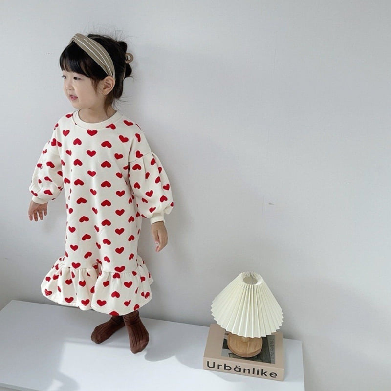 Moran - Korean Children Fashion - #littlefashionista - Heart Fleece One-piece - 5