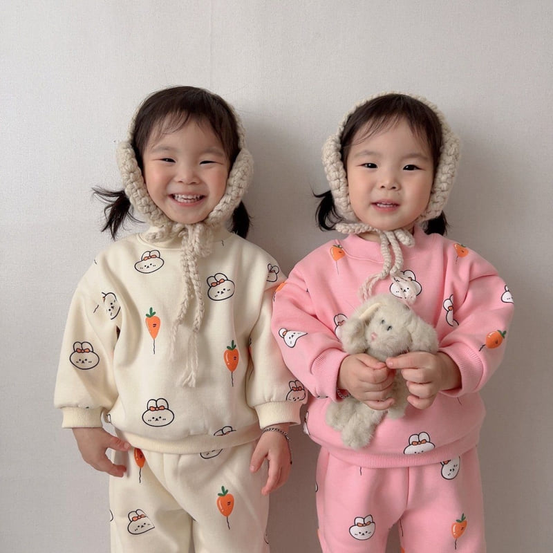 Moran - Korean Children Fashion - #littlefashionista - Fleece Carrot Balloon Top Bottom Set - 7