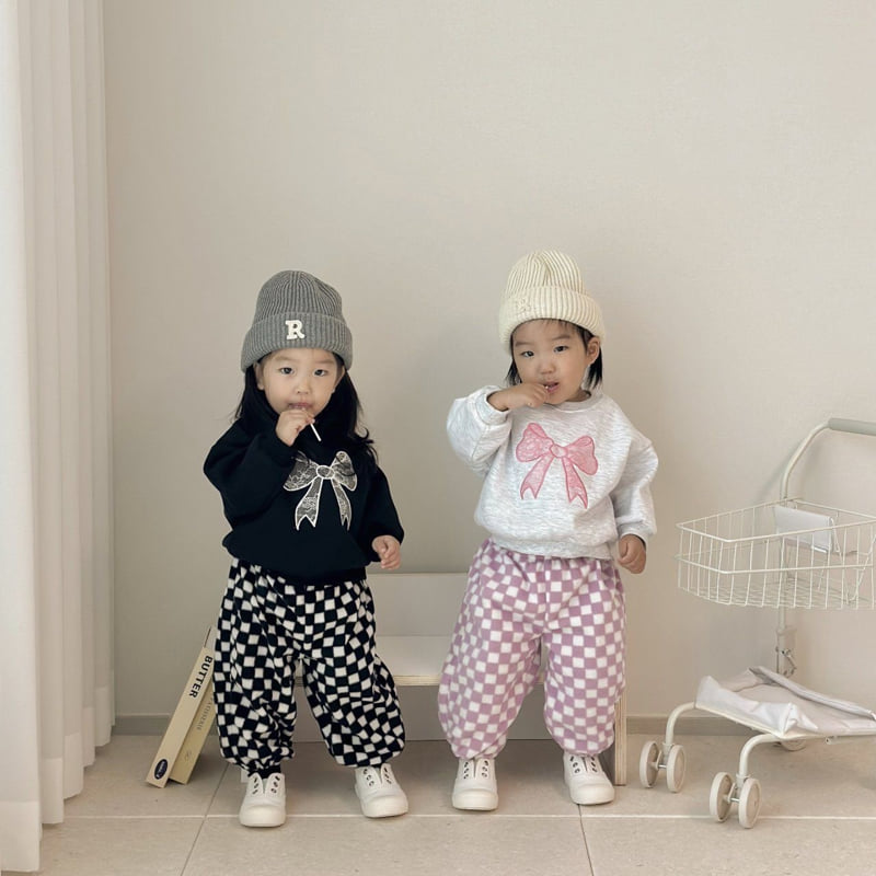 Moran - Korean Children Fashion - #littlefashionista - Fleece Ribbon Sweatshirt - 5