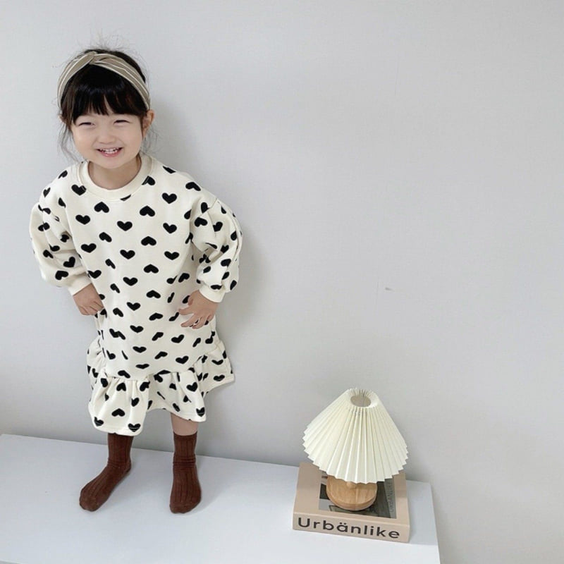 Moran - Korean Children Fashion - #magicofchildhood - Heart Fleece One-piece - 6