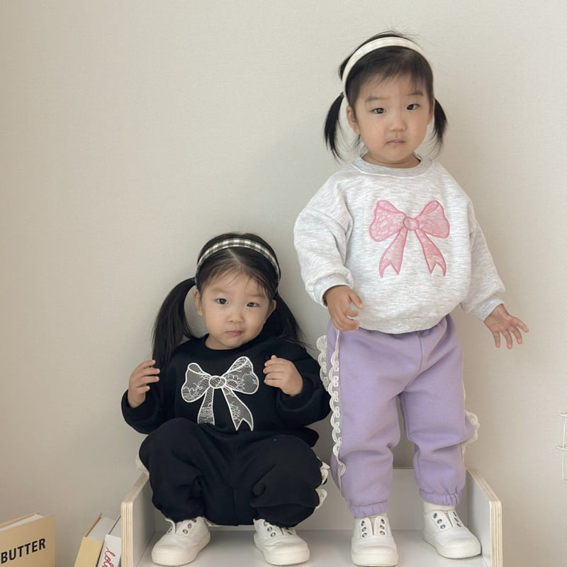Moran - Korean Children Fashion - #magicofchildhood - Fleece Ribbon Sweatshirt - 6