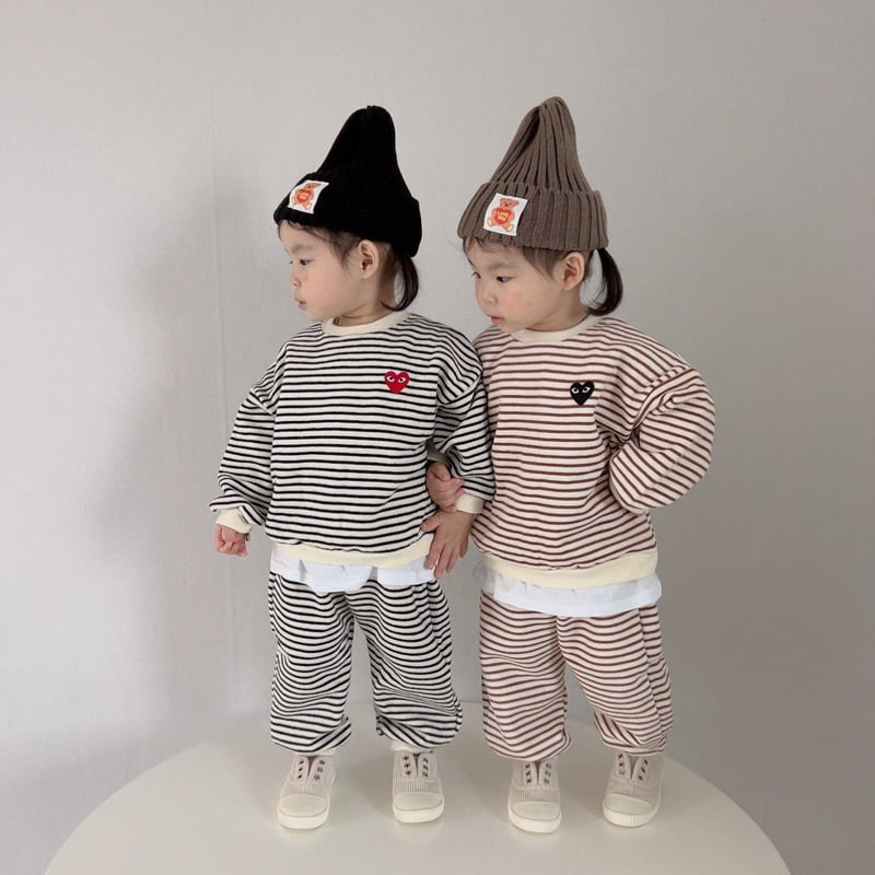 Moran - Korean Children Fashion - #minifashionista - Fleece Basic Top Bottom Set - 3