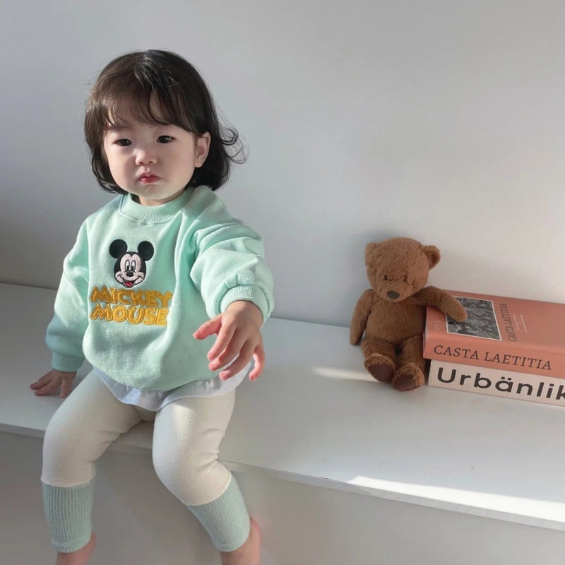 Moran - Korean Children Fashion - #prettylittlegirls - Fleece Point M Top Bottom Set
