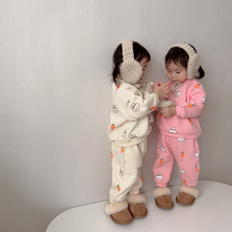 Moran - Korean Children Fashion - #prettylittlegirls - Fleece Carrot Balloon Top Bottom Set - 10