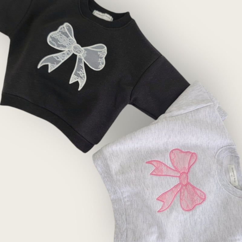 Moran - Korean Children Fashion - #prettylittlegirls - Fleece Ribbon Sweatshirt - 8