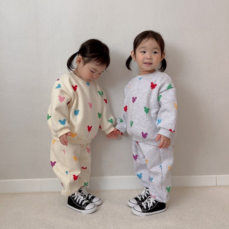 Moran - Korean Children Fashion - #todddlerfashion - Fleece Balloon Top Bottom Set