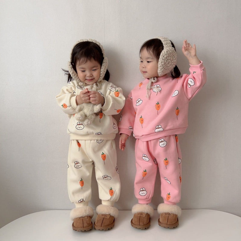 Moran - Korean Children Fashion - #todddlerfashion - Fleece Carrot Balloon Top Bottom Set - 11