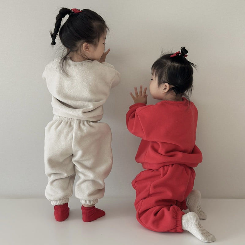 Moran - Korean Children Fashion - #todddlerfashion - Fleece Canada Top Bottom Set - 4
