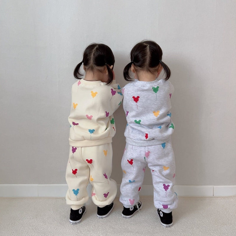 Moran - Korean Children Fashion - #toddlerclothing - Fleece Balloon Top Bottom Set - 2
