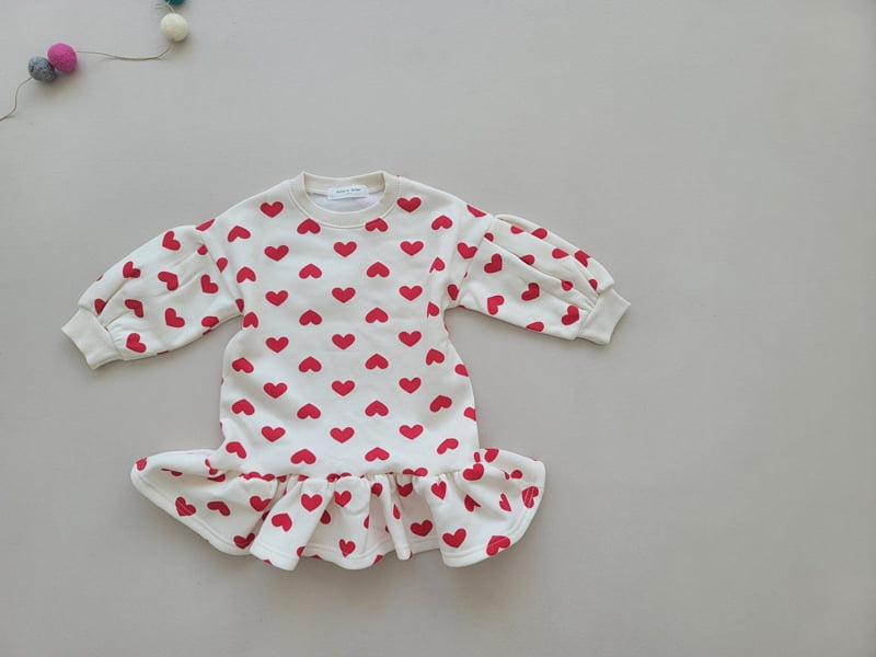 Moran - Korean Children Fashion - #toddlerclothing - Heart Fleece One-piece - 10